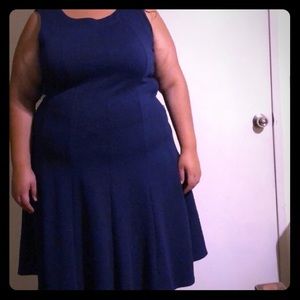 Navy sleeveless A line dress plus size 3x